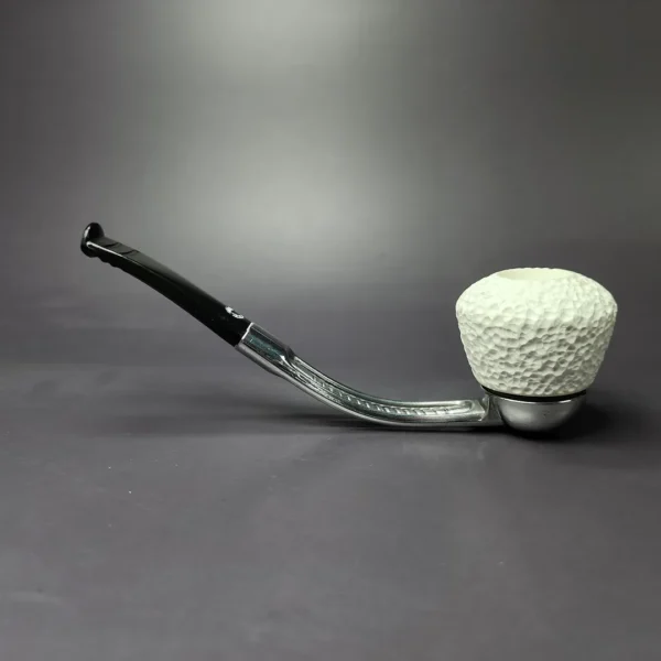 Falcon Chrome Dental w/ MBSD Meerschaum Dublin Block Meerschaum Bowl Pipe, New - Image 3