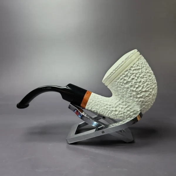 MBSD Meerschaum Deluxe Rustic Rhodesian Block Meerschaum Pipe, Briar-Mortise, New - Image 3