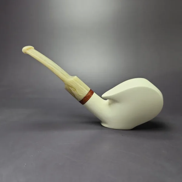 MBSD Meerschaum Deluxe Blowfish Sitter Block Meerschaum Pipe, Briar-Mortise, New - Image 3