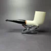MBSD Meerschaum Deluxe Smooth Large Billiard Block Meerschaum Pipe, Briar-Mortise, New - Image 3