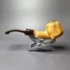 MBSD Meerschaum Deluxe Smooth Fumed Brandy Block Meerschaum Pipe, Briar-Mortise, New - Image 3