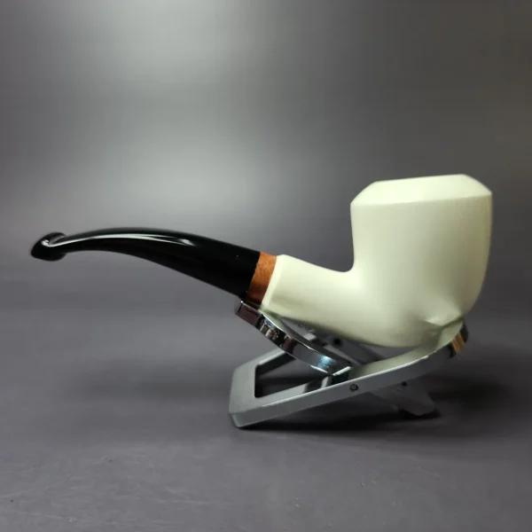 MBSD Meerschaum Deluxe Smooth Dublin Block Meerschaum Pipe, Briar-Mortise, New, 9mm - Image 3