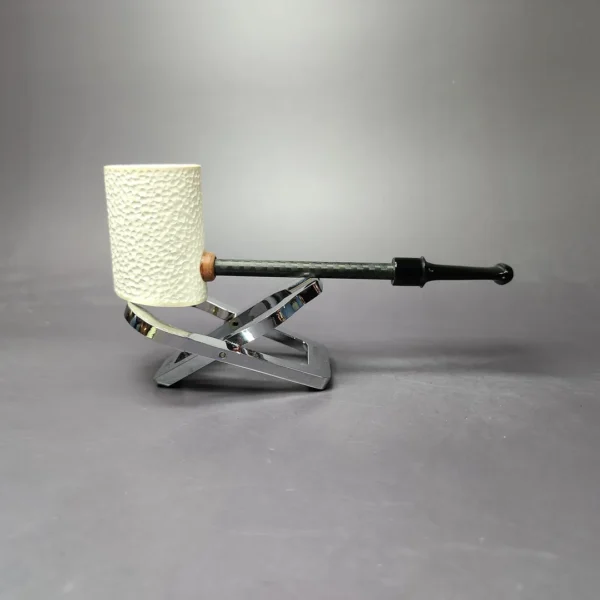 MBSD Meerschaum Deluxe Rusticated Poker Block Meerschaum Pipe, New - Image 4