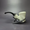 MBSD Meerschaum Silver Smooth Vase Rev Calabash Block Meerschaum Pipe, New - Image 4