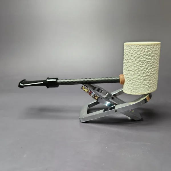 MBSD Meerschaum Deluxe Rusticated Poker Block Meerschaum Pipe, New - Image 5