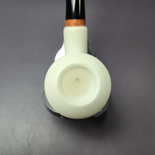 MBSD Meerschaum Deluxe Smooth Dublin Block Meerschaum Pipe, Briar-Mortise, New, 9mm - Image 5