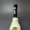 MBSD Meerschaum Silver Smooth Fish Reverse Calabash Block Meerschaum Pipe, New - Image 6