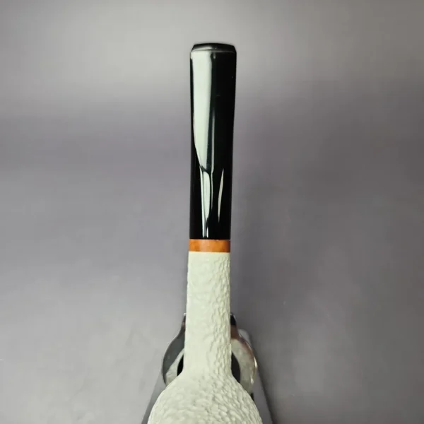 MBSD Meerschaum Deluxe Rusticated Large Billiard Block Meerschaum Pipe, Briar-Mortise, New - Image 6