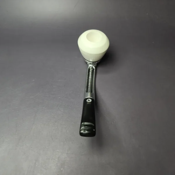 Falcon Chrome Dental w/ MBSD Meerschaum Rhodesian Block Meerschaum Bowl Pipe, New - Image 6
