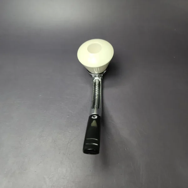 Falcon Chrome Dental w/ MBSD Meerschaum Dublin Block Meerschaum Bowl Pipe, New - Image 6