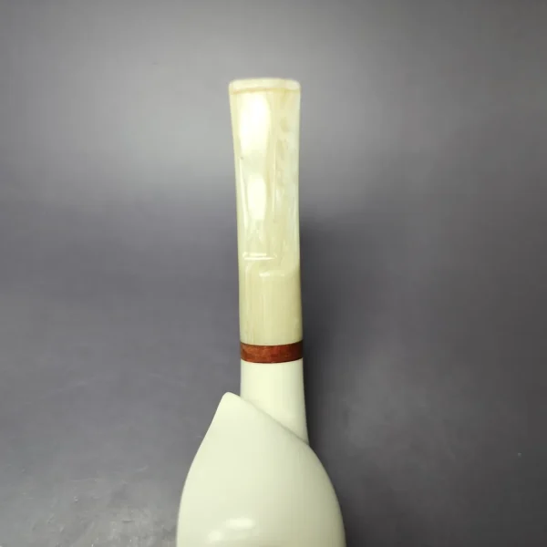 MBSD Meerschaum Deluxe Blowfish Sitter Block Meerschaum Pipe, Briar-Mortise, New - Image 6