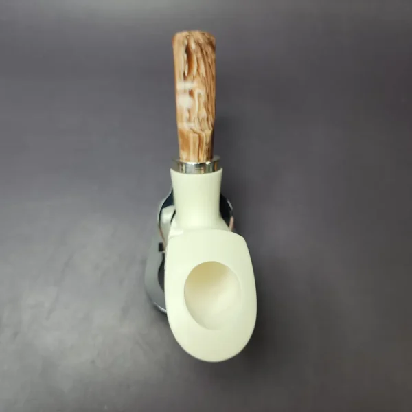 MBSD Meerschaum Silver Reverse Calabash Pickaxe Block Meerschaum Pipe, New - Image 7