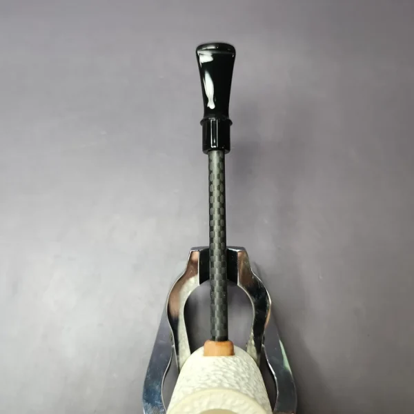 MBSD Meerschaum Deluxe Rusticated Poker Block Meerschaum Pipe, New - Image 7