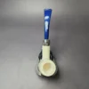 MBSD Meerschaum Silver Army Mount Bent Billiard Block Meerschaum Pipe, New - Image 7