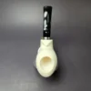 MBSD Meerschaum Silver Smooth Fish Reverse Calabash Block Meerschaum Pipe, New - Image 7