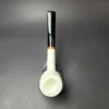 MBSD Meerschaum Deluxe Rusticated Large Billiard Block Meerschaum Pipe, Briar-Mortise, New - Image 7