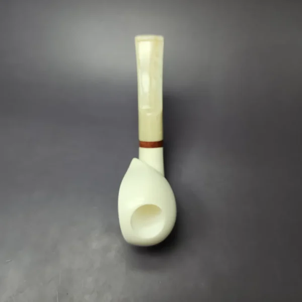 MBSD Meerschaum Deluxe Blowfish Sitter Block Meerschaum Pipe, Briar-Mortise, New - Image 7