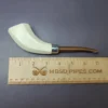 MBSD Meerschaum Silver Smooth Army Mount Panel Horn Block Meerschaum Pipe, New - Image 8