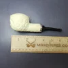 MBSD Meerschaum Silver Floral Bullcap Rev Calabash Block Meerschaum Pipe, New - Image 8