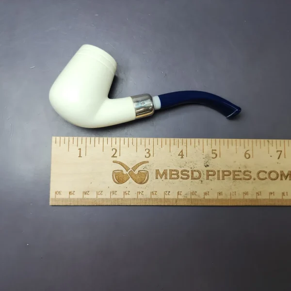 MBSD Meerschaum Deluxe Silver Brandy Block Meerschaum Pipe, Briar-Mortise, New - Image 8