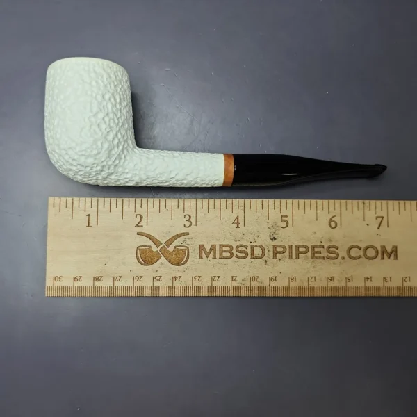 MBSD Meerschaum Deluxe Rusticated Large Billiard Block Meerschaum Pipe, Briar-Mortise, New - Image 8