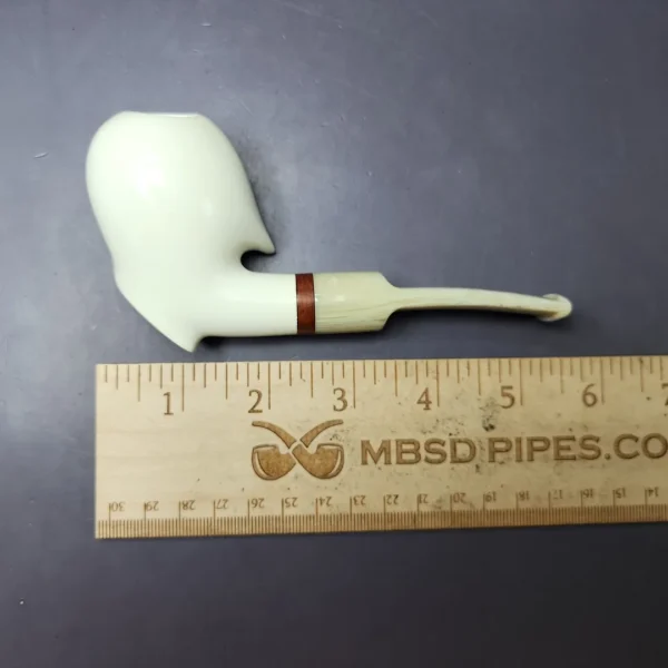 MBSD Meerschaum Deluxe Blowfish Sitter Block Meerschaum Pipe, Briar-Mortise, New - Image 8