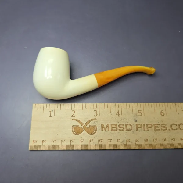 Astleys Meerschaum Smooth Bent Billiard Estate Block Meerschaum Pipe, Unsmoked - Image 8