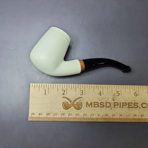 MBSD Meerschaum Deluxe Smooth Brandy Block Meerschaum Pipe, Briar-Mortise, New, 9mm - Image 8