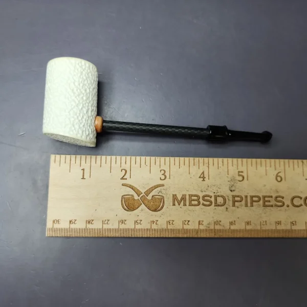 MBSD Meerschaum Deluxe Rusticated Poker Block Meerschaum Pipe, New - Image 9