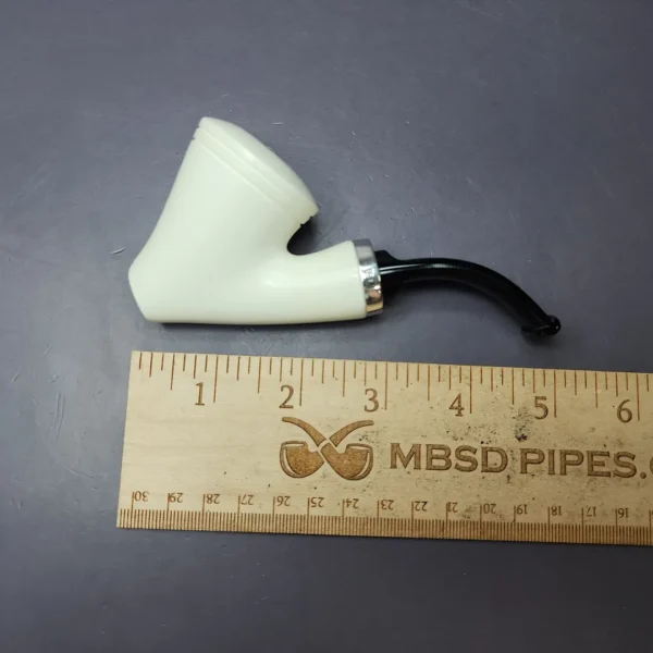MBSD Meerschaum Silver Smooth Vase Rev Calabash Block Meerschaum Pipe, New - Image 9