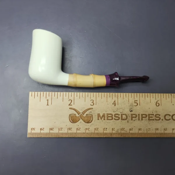 SU Pipes "Speeding Dublin" w/Bamboo Handmade Block Meerschaum Pipe, New - Image 9