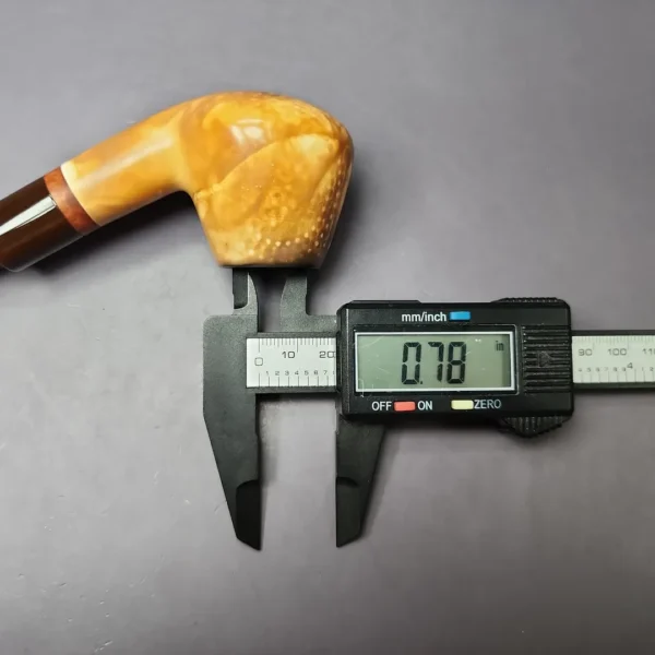 MBSD Meerschaum Deluxe Smooth Fumed Brandy Block Meerschaum Pipe, Briar-Mortise, New - Image 9