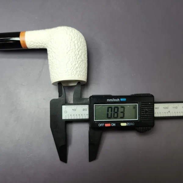 MBSD Meerschaum Deluxe Rusticated Large Billiard Block Meerschaum Pipe, Briar-Mortise, New - Image 9