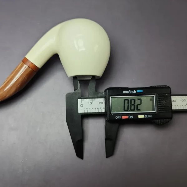 MBSD Meerschaum Deluxe Smooth Egg Block Meerschaum Pipe, Briar-Mortise, New - Image 9