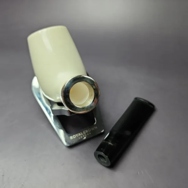 MBSD Meerschaum Silver Smooth Rev Calabash Brandy Block Meerschaum Pipe, New - Image 10