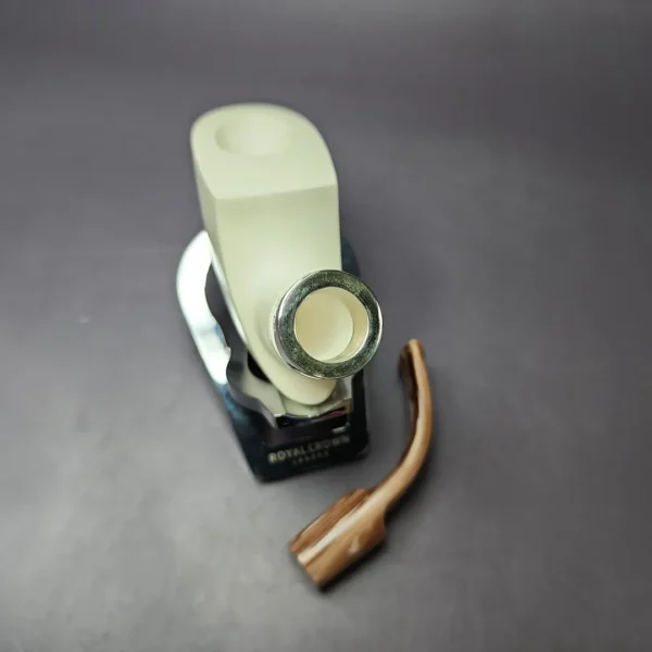 MBSD Meerschaum Silver Reverse Calabash Pickaxe Block Meerschaum Pipe, New - Image 10