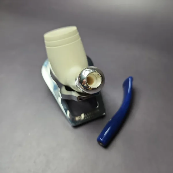 MBSD Meerschaum Silver Army Mount Bent Billiard Block Meerschaum Pipe, New - Image 10
