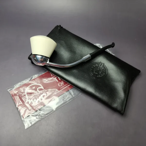 Falcon Chrome Dental w/ MBSD Meerschaum Dublin Block Meerschaum Bowl Pipe, New - Image 10