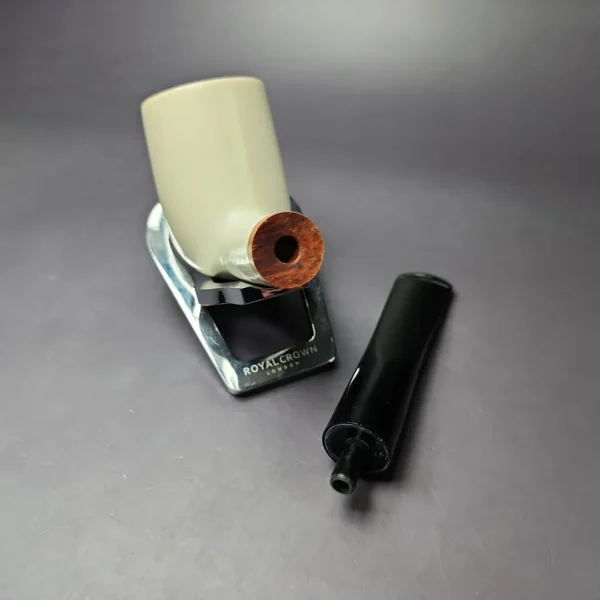 MBSD Meerschaum Deluxe Smooth Large Billiard Block Meerschaum Pipe, Briar-Mortise, New - Image 10
