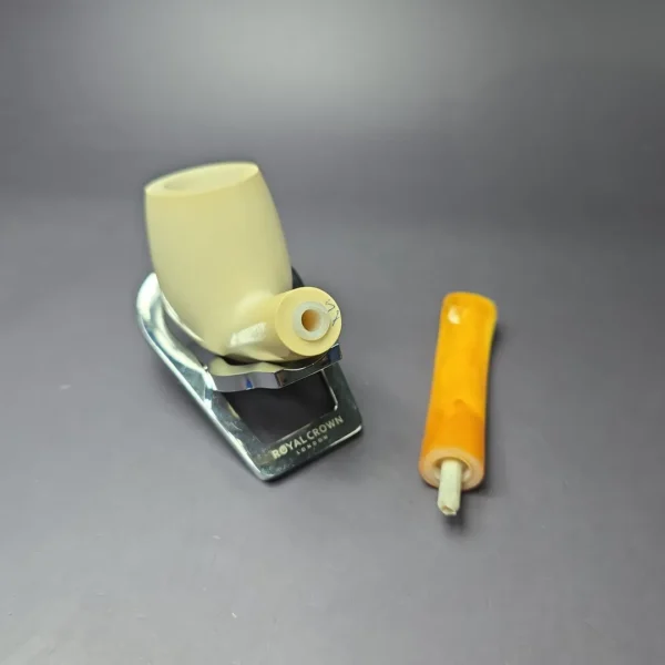 Astleys Meerschaum Smooth Bent Billiard Estate Block Meerschaum Pipe, Unsmoked - Image 10