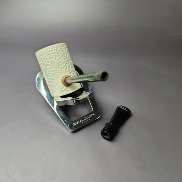 MBSD Meerschaum Deluxe Rusticated Poker Block Meerschaum Pipe, New - Image 11