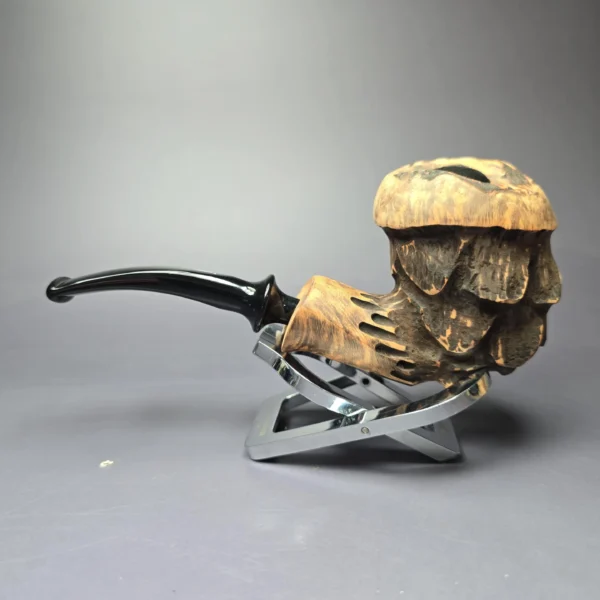 Nording Spruce Matte Partially Rusticated Freehand Estate Briar Pipe, Unsmoked - Image 5