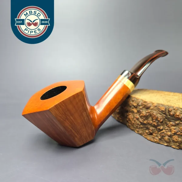 Bjarne Nielsen Signature (B) (Ph. Vigen) Panel Dublin w/ Zebrawood Estate Briar Pipe, Unsmoked