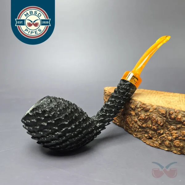 Eclesias "Dragon Scale" Sandblasted Egg Handmade Briar Pipe, New