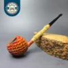 Eclesias Pipes "Dragon Scale" Sandblasted Prince w/ Bamboo Handmade Briar Pipe, New