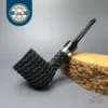 Eclesias Pipes "Dragon Scale" Sandblast Billiard w/ Duraluminum Handmade Briar Pipe, New, 9mm