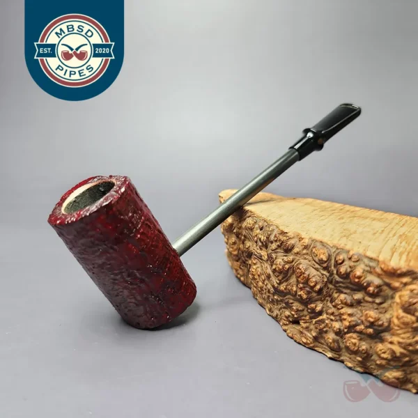 Eltang Basic Sandblasted Red Poker Estate Briar Pipe, Unsmoked