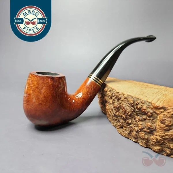 Gigi Epoca Smooth Bent Billiard Estate Briar Pipe, Unsmoked, 9mm