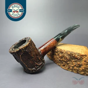 Ascorti New Dear Wax Drip Carved Poker Estate Briar Pipe, Unsmoked