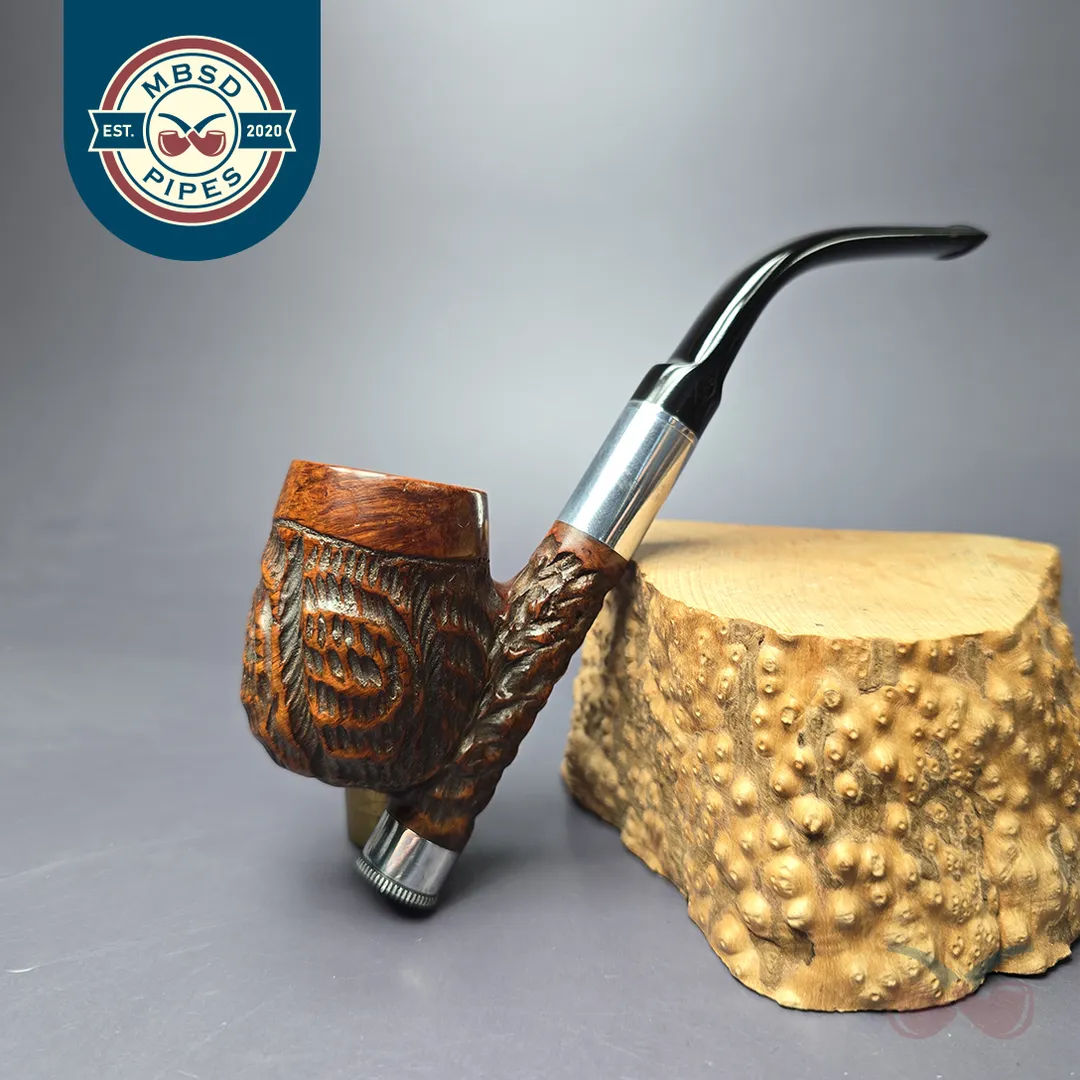 LHS Purex Rusticated Cavalier Estate Briar Pipe, American Estates